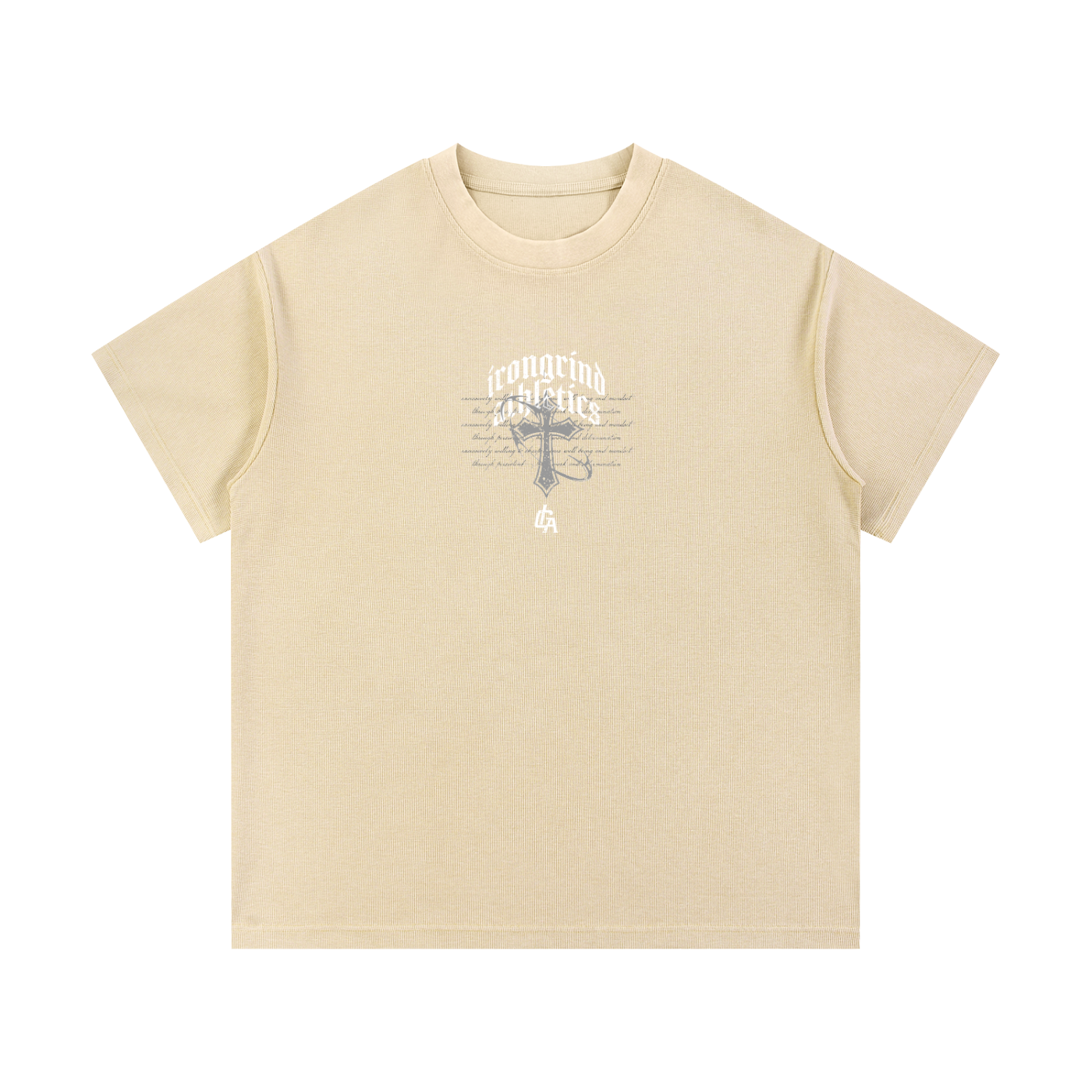 'Cross' Mineral Wash Waffle Knit T-Shirt