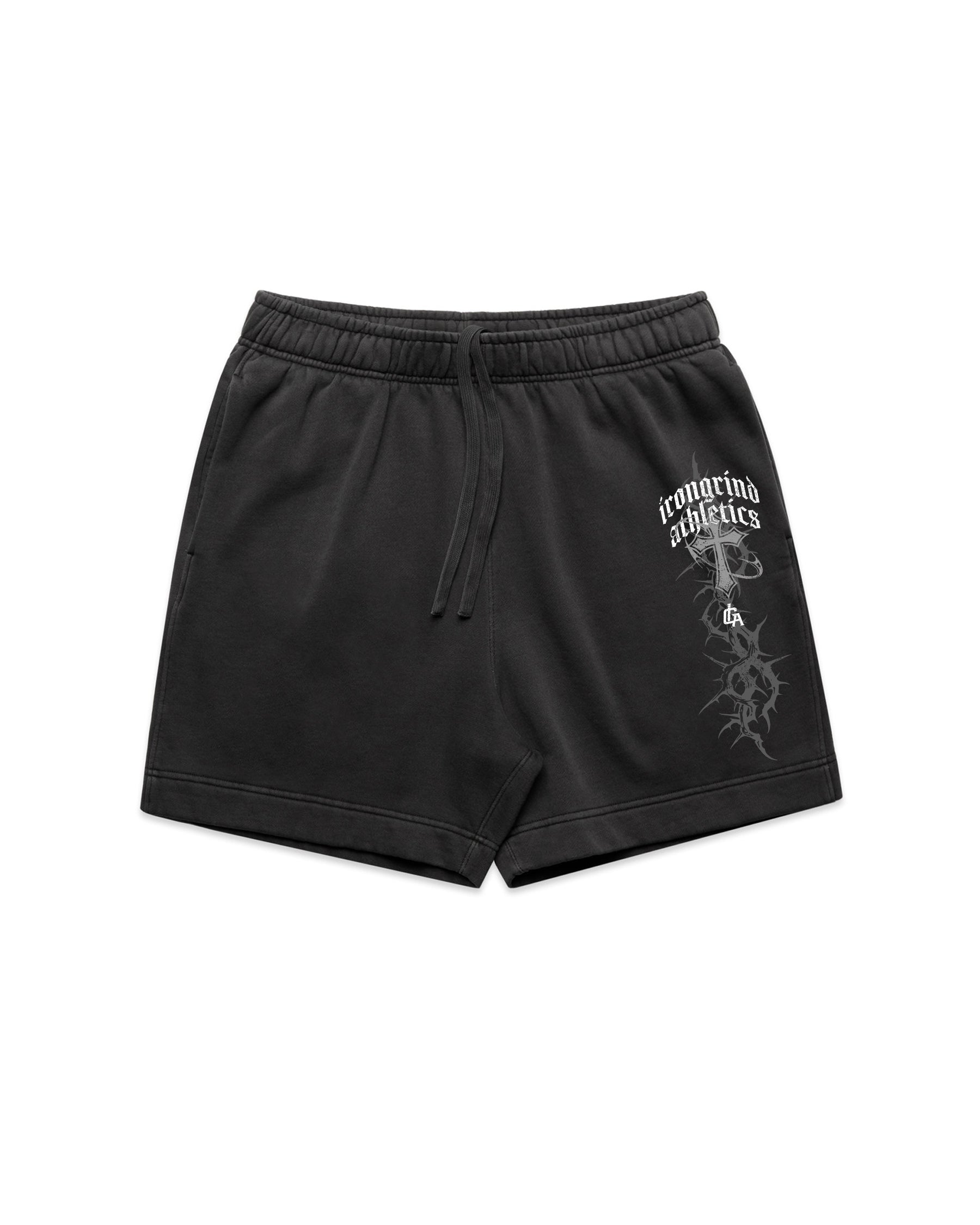 'Cross' Relax Faded Track Shorts 18"