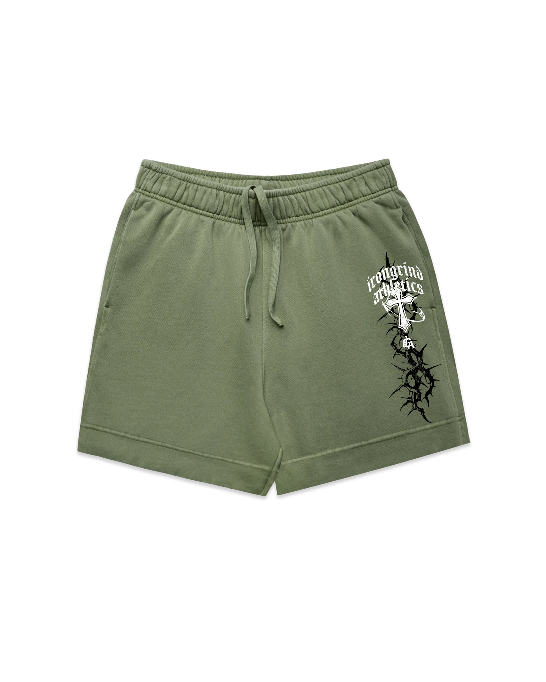'Cross' Relax Faded Track Shorts 18"