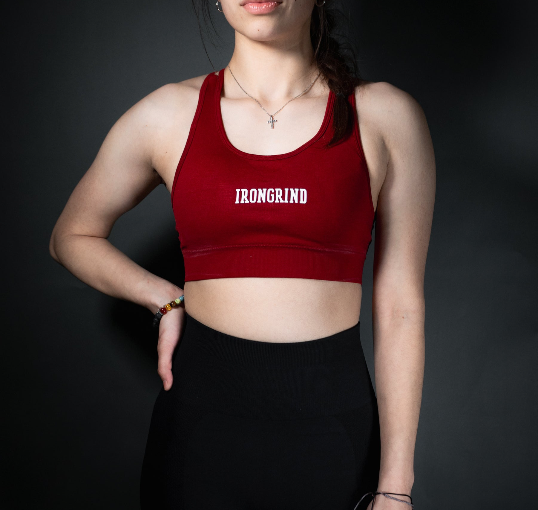 Reborn Double Cross Over Sport Bra | Scarlet