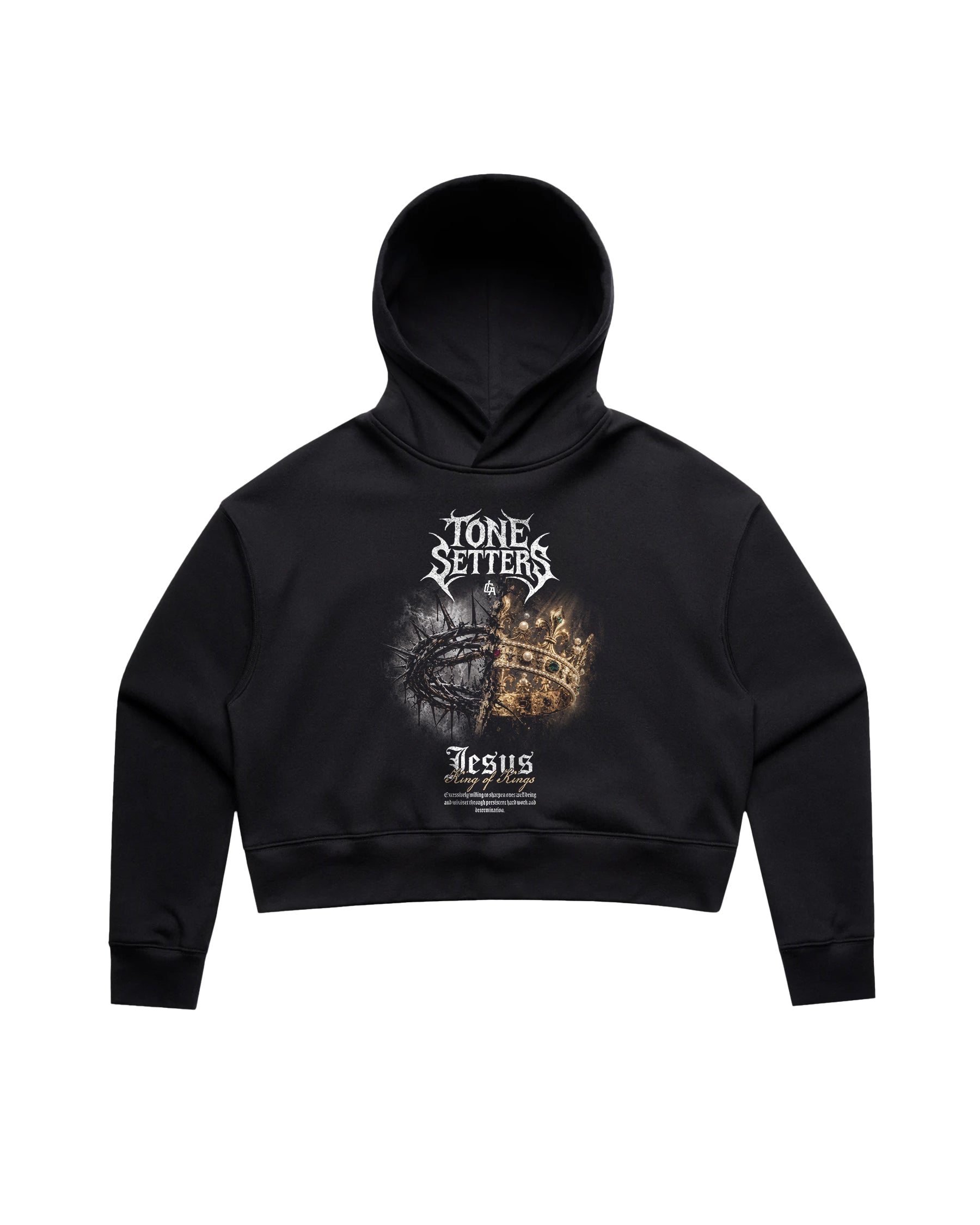 'From Thorns to Glory Tee' Wo's Relax Crop Hood