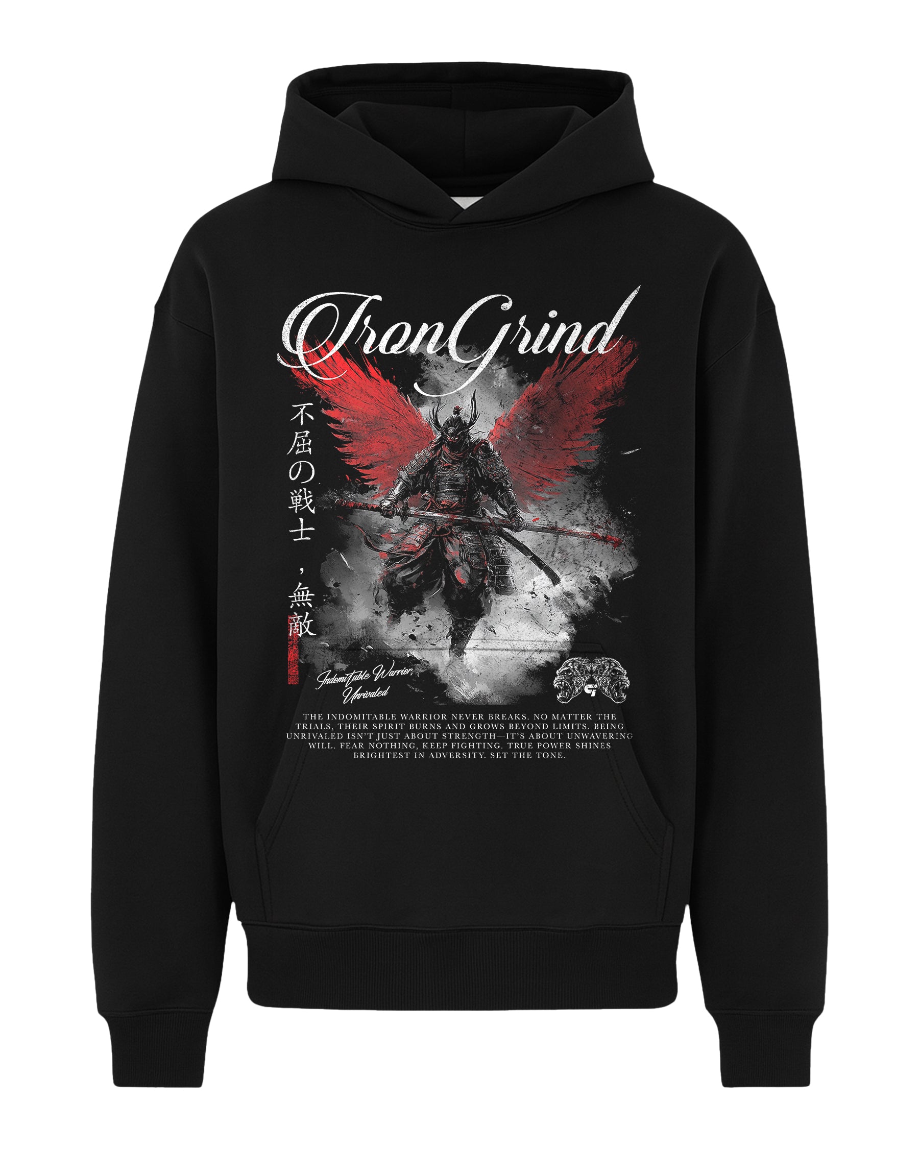 Japanese 'Crimson Wings of Valor' Box Hoodie