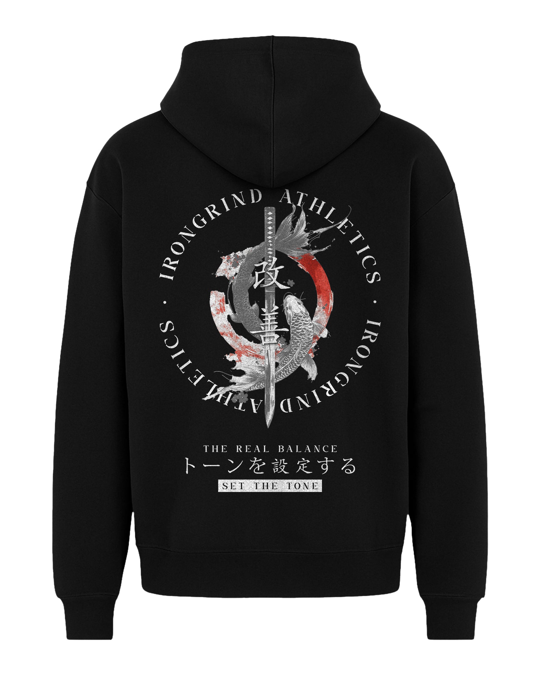 Japanese 'Koi Balance' Box Hoodie