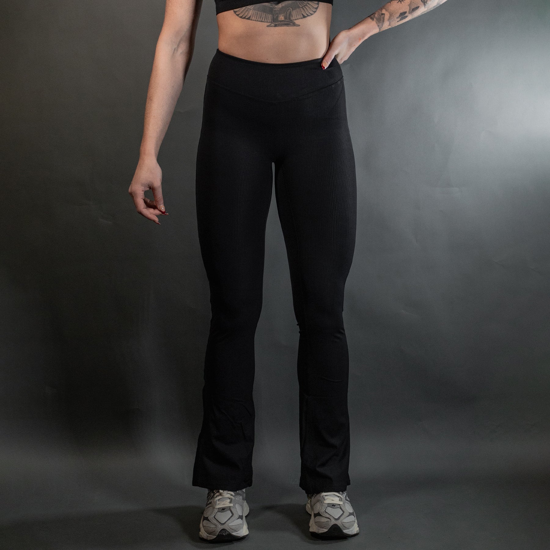 Reborn Flared Leggings | Jet Black