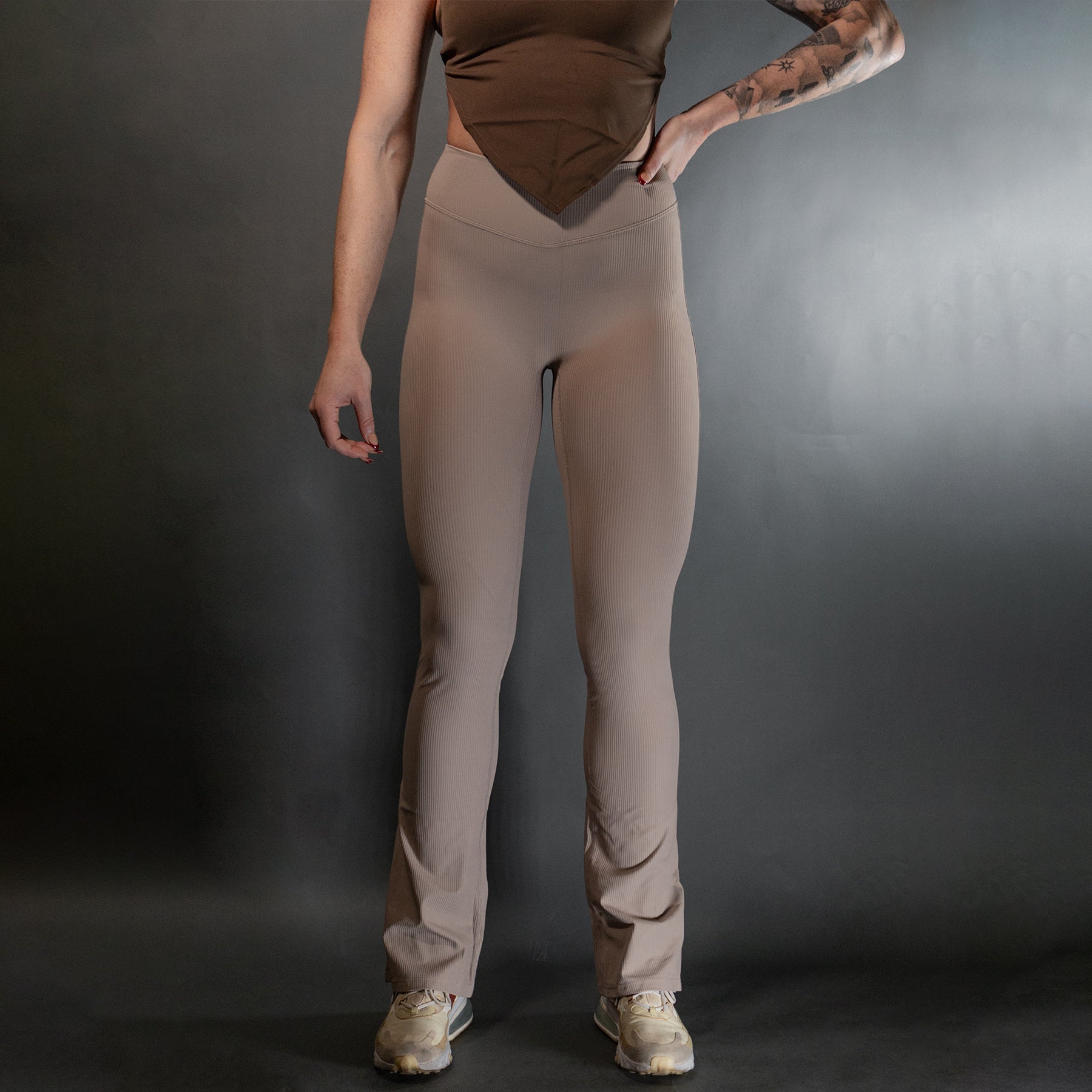 Reborn Flared Leggings | Tan