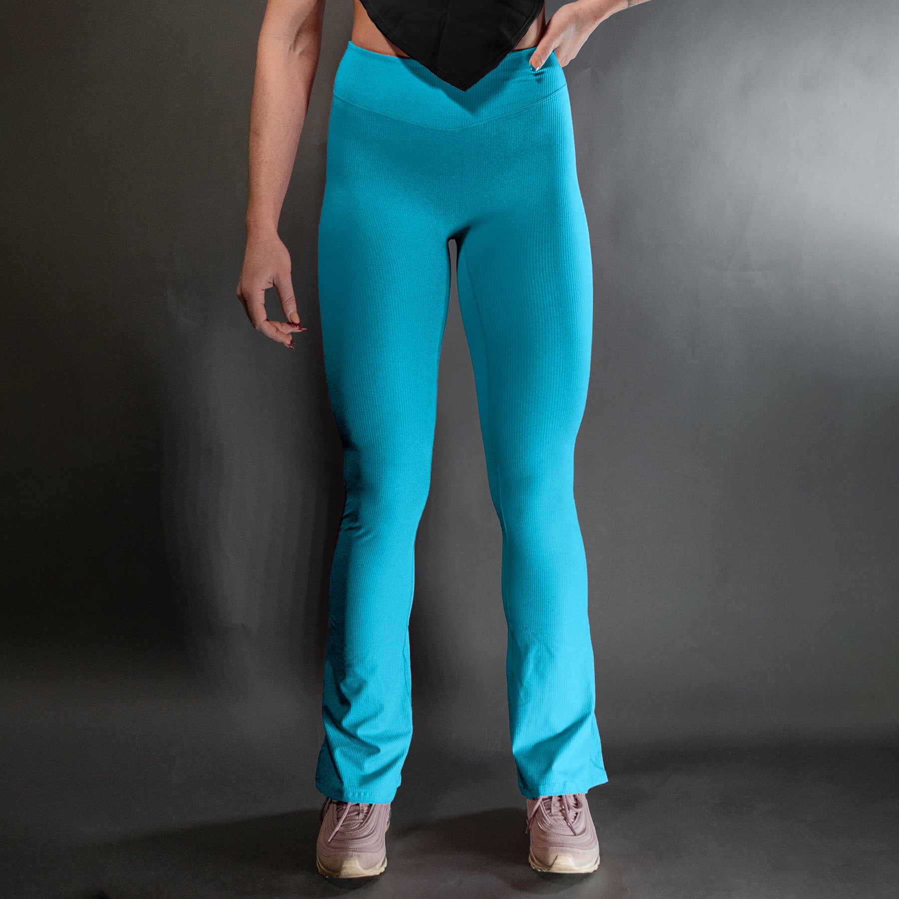 Reborn Flared Leggings | Blue Bird