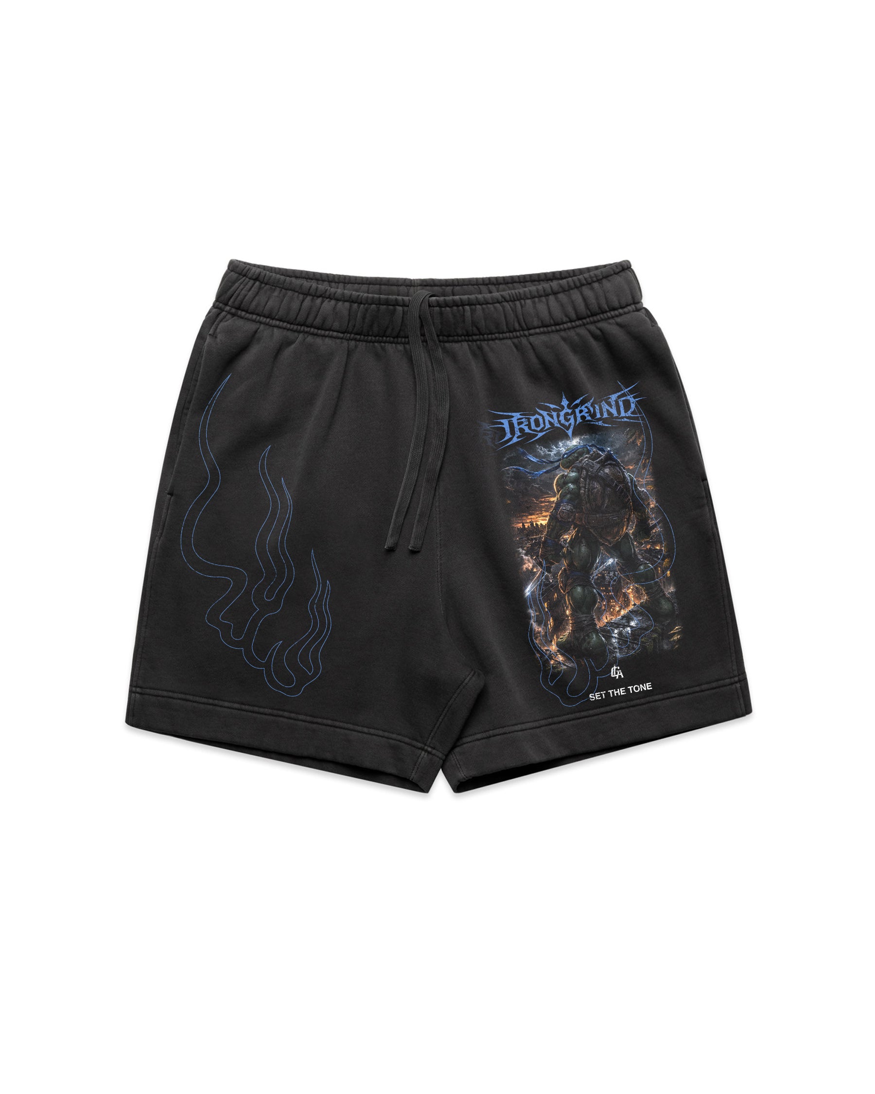 [Limited Edition] 'TMNT: Leonardo' Relax Faded Track Shorts 18"