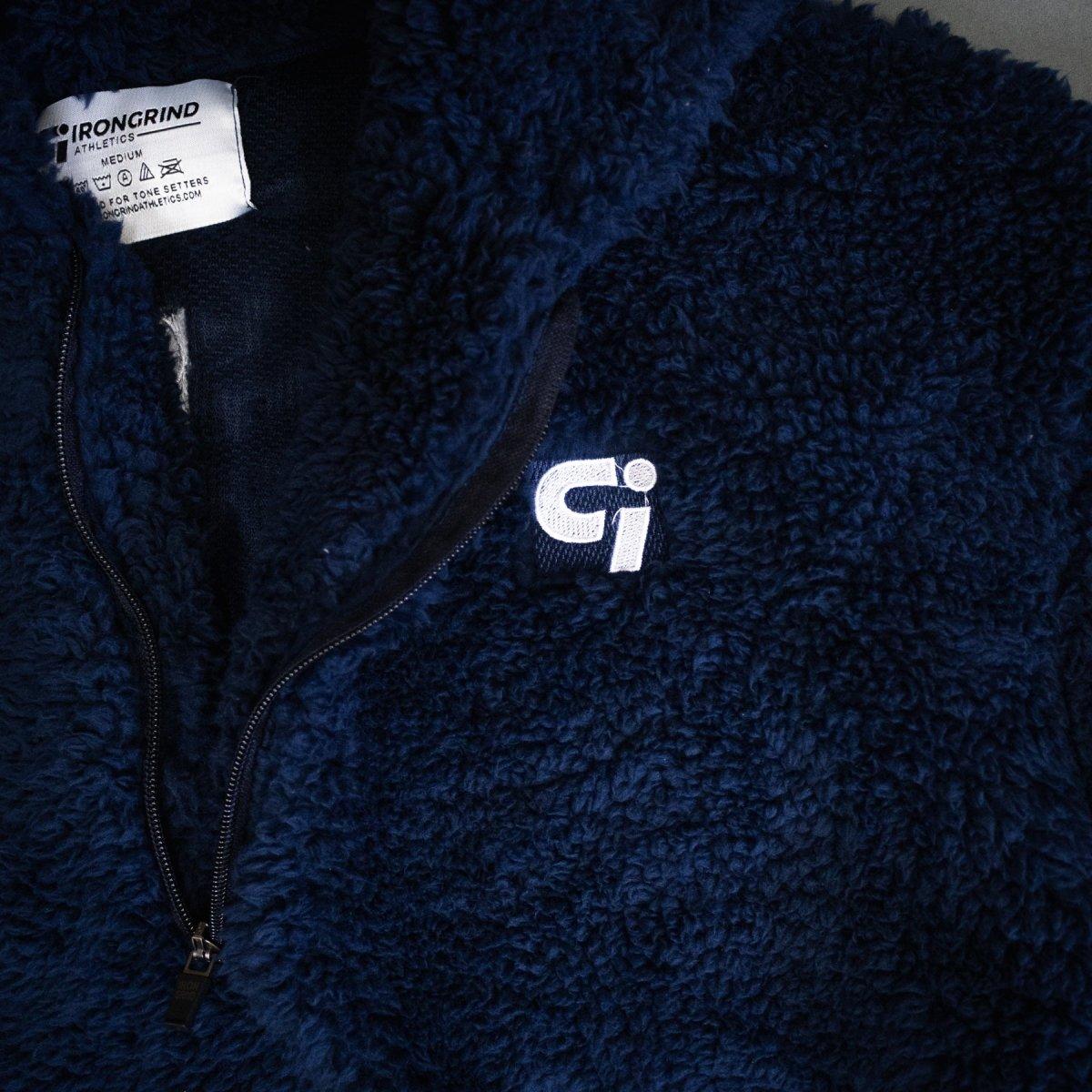 Genesis Sherpa Quarter-Zip Pullover Hoodie | Navy Blue - IronGrind Athletics - activewear - gymshark - alphalete