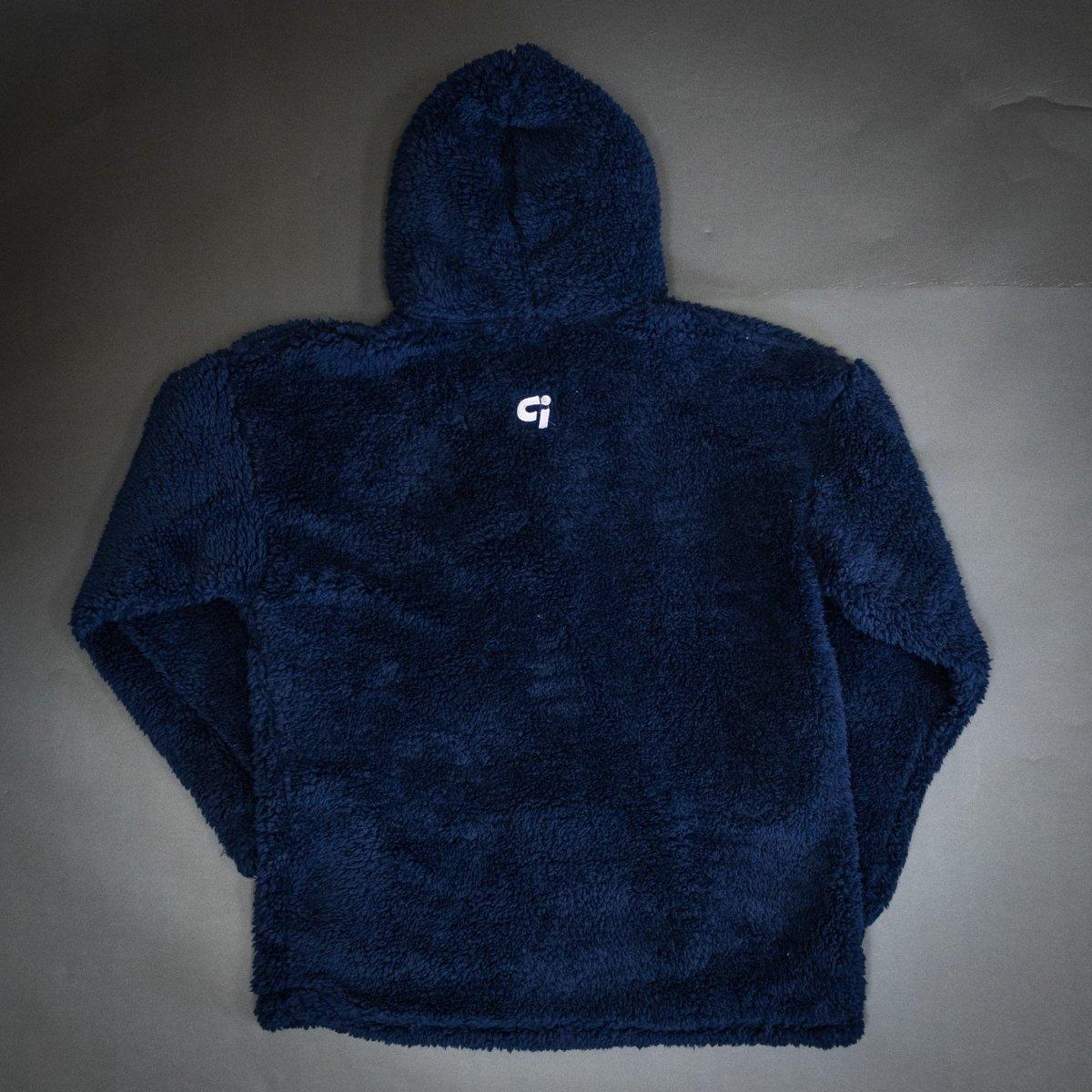 Genesis Sherpa Quarter-Zip Pullover Hoodie | Navy Blue - IronGrind Athletics - activewear - gymshark - alphalete