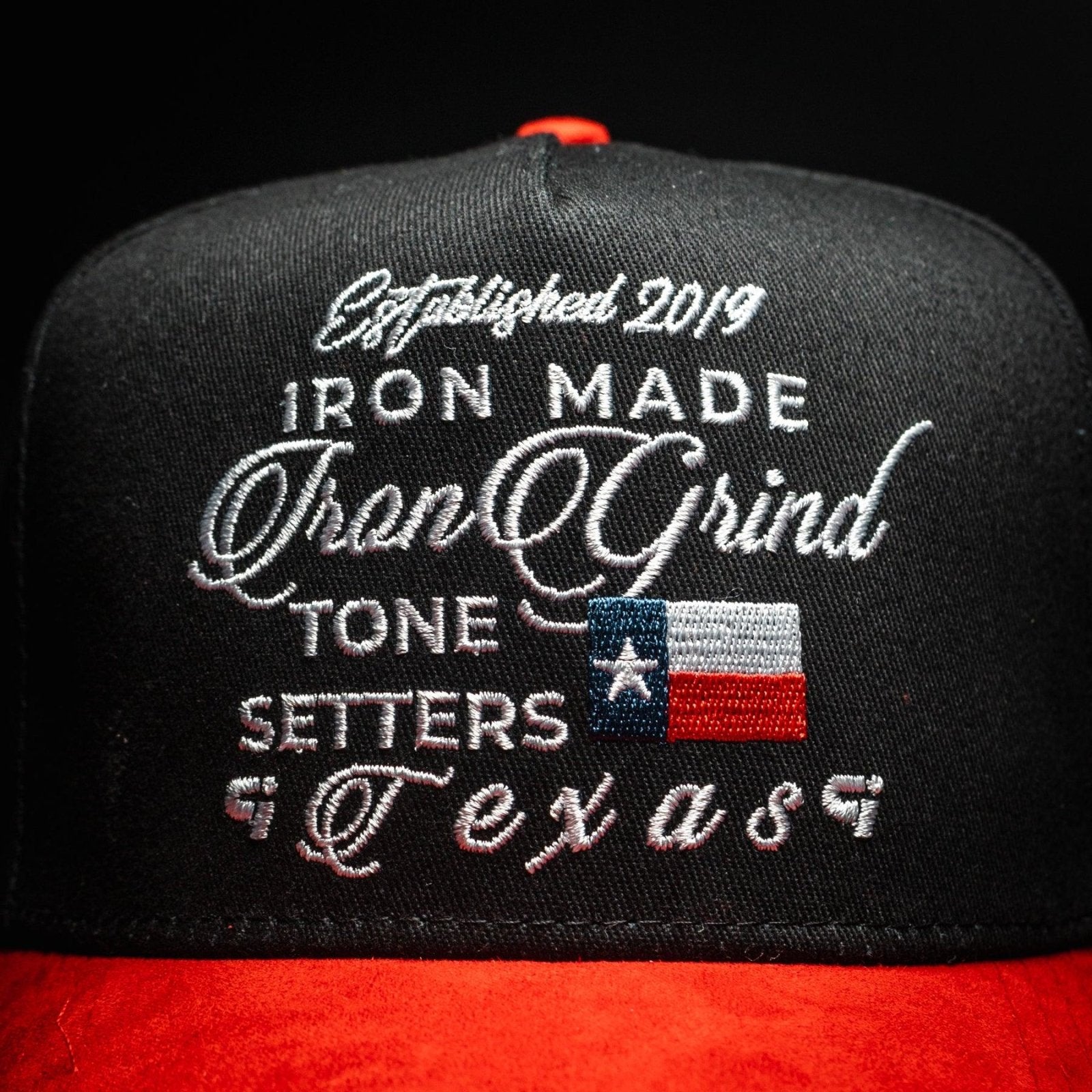 Triumph 'Texas' Trucker Hat | Black & Fiery Red - IronGrind Athletics - activewear - gymshark - alphalete